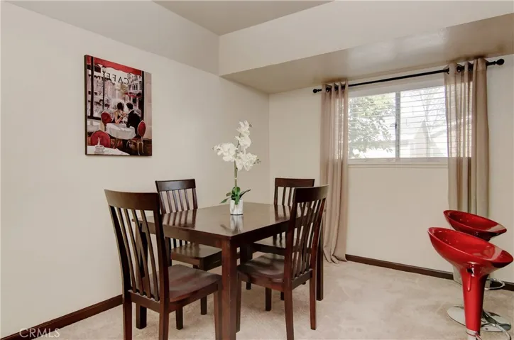Flexible dining space works for intimate meals or entertaining dinners.