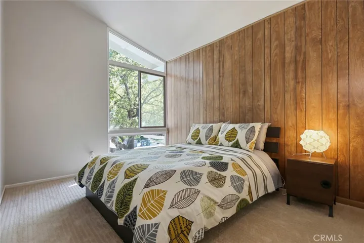 Upstairs bedroom 1 -- note vaulted ceilings