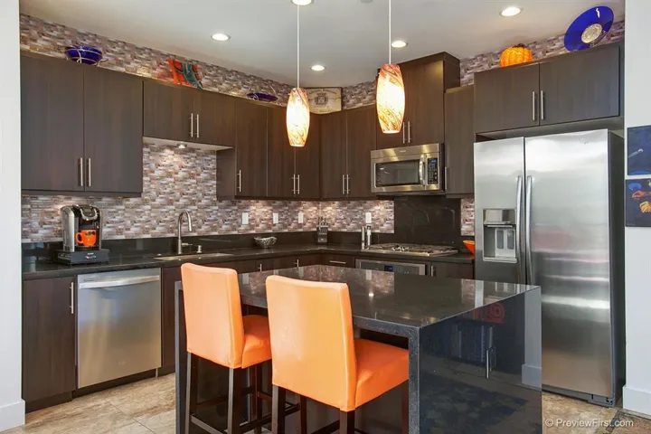 Open kitchen.