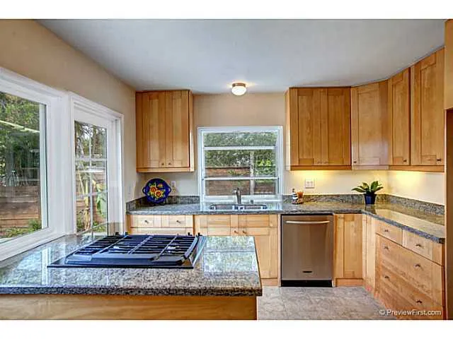 Craftsman style cabinets, granite counter, under counter lighting, new appliances