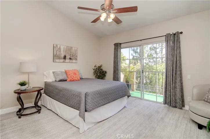 Master suite offers large bedroom for king size bed, plus private view balcony...vaulted ceilings add extra spacious feel.
