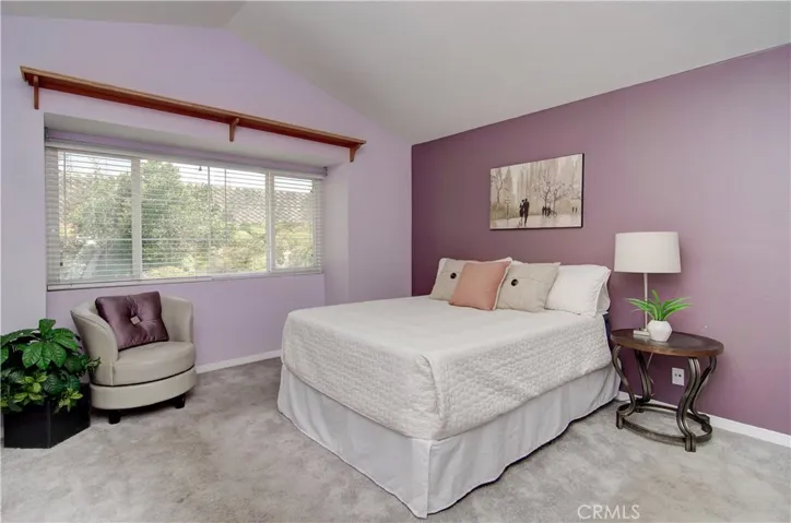 Master has plenty of room for king size bed and more...vaulted ceiling really adds volumes of space.