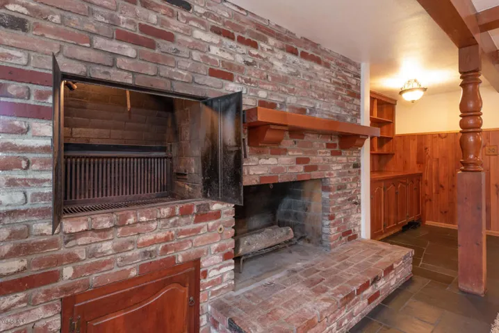 Inside wood burning grill