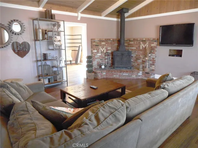 2nd View of the Family Room and the Metal Fire Place