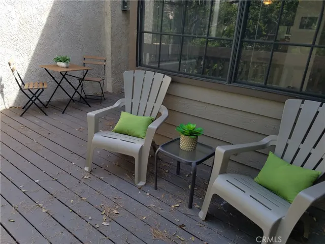 "Bigger than Most" describes the "L" shaped  Lake Front patio.