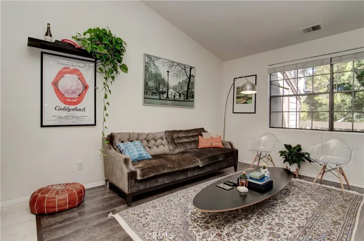 Huge living room boasts many seating options.
