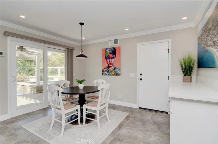 Flexible dining space can accommodate family and friends...large buffet counter is perfect for any holiday spread.