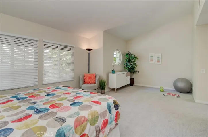 Vaulted ceiling adds nice volume to an already large space.
