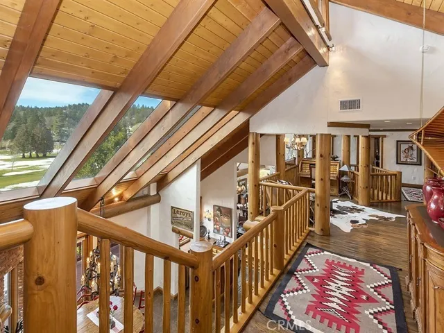 Loft area with skylights