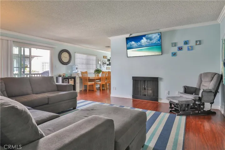 Living room and fireplace