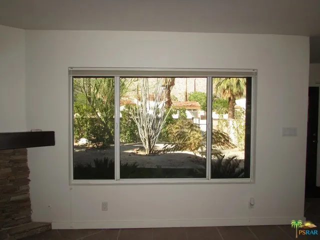 View from living room to the courtyard