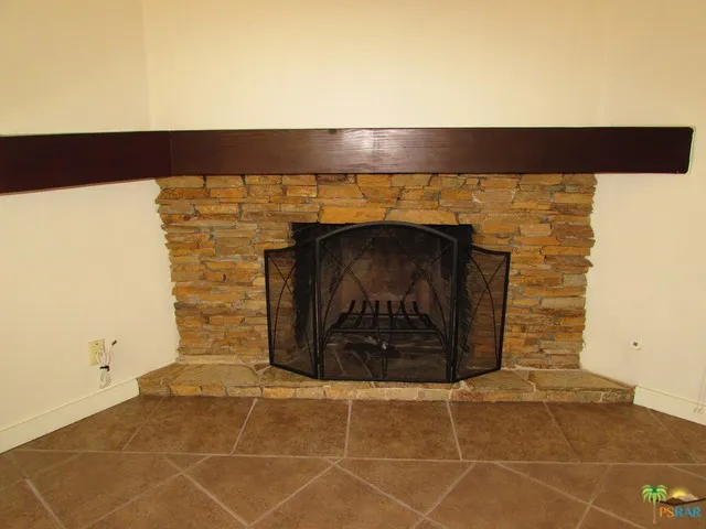 Wood burning fireplace