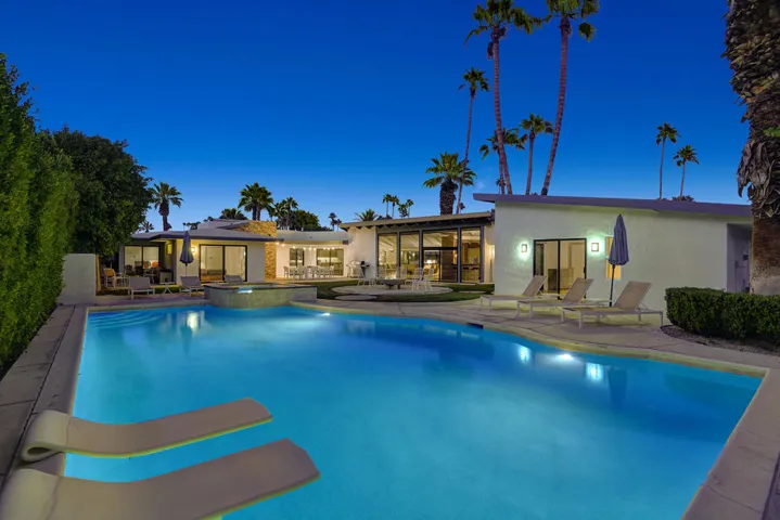 POOL AND SPA TO HOUSE NIGHT