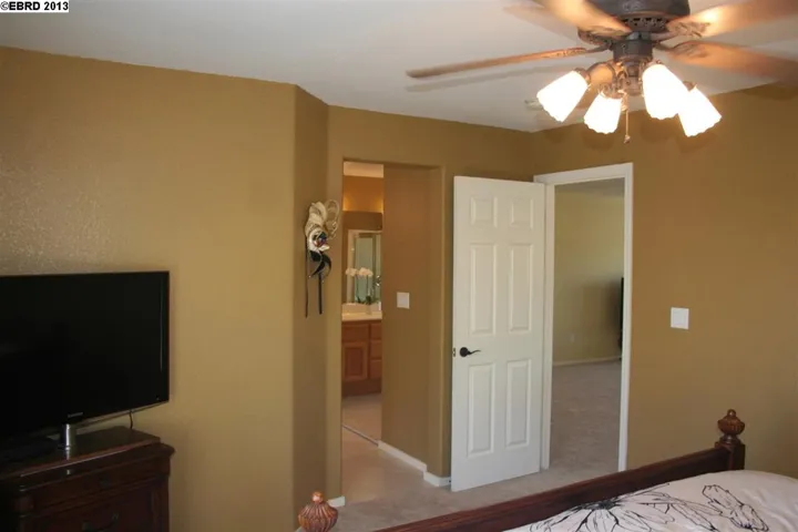 Shows ceiling fan