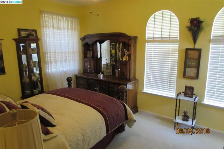 This beautiful bedroom is downstairs.