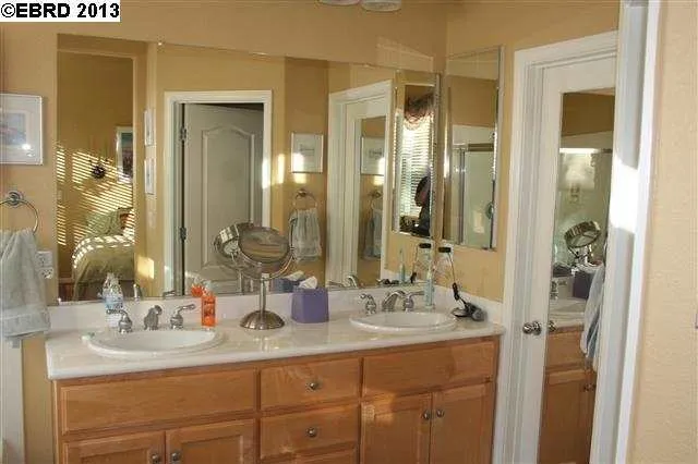 Master Bath has separate stall shower, large tub, walk-in closet.