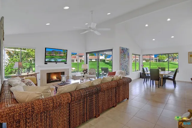 Living room with dining room