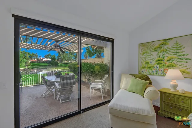 Master bedroom with slider to patio and