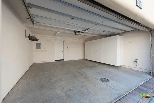 Roomy garage with storage.