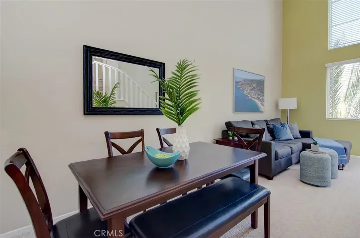 Flexible living spaces for living and dining.