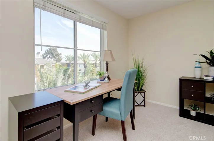 Upper level loft is super flexible space for office, guests or roommates.