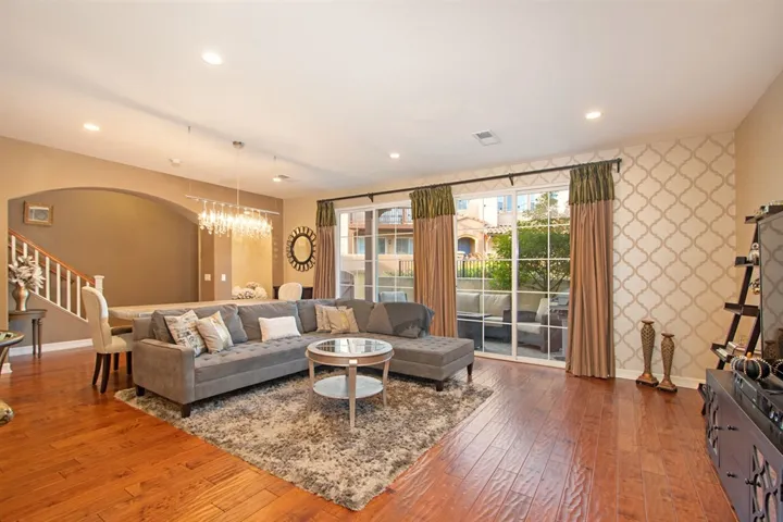 Large open living room with lots of light