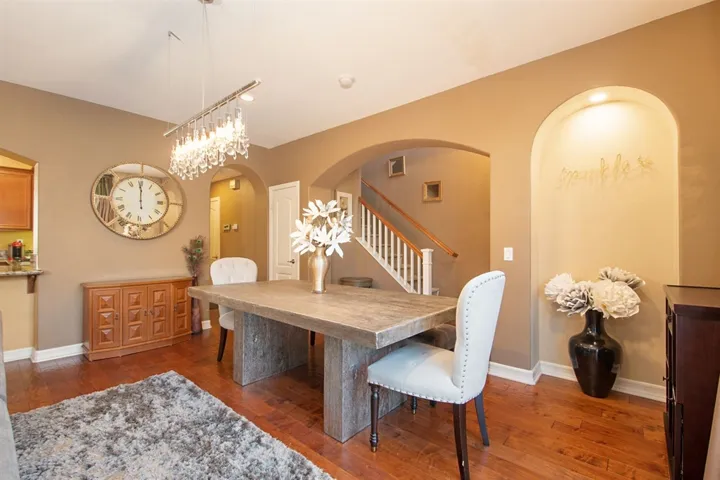 Dining area off the living room makes for easy entertaining options