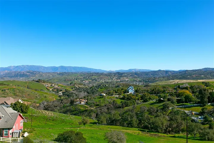 Views to the South of the Fallbrook Valley. Pool and patio faces South for max exposure all day. Permanently mounted umbrella shades from the sun while in the spa.