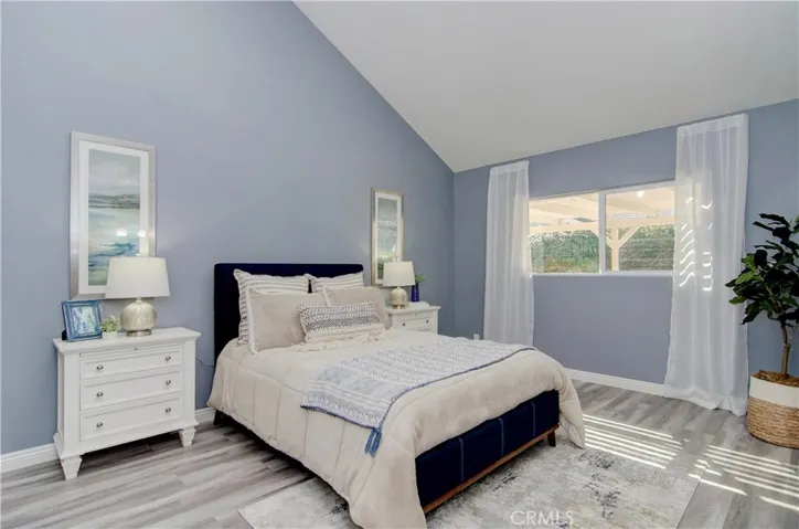 Large master suite has plenty of space for any furniture arrangement.