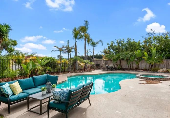 Great patio area for entertaining by pool.