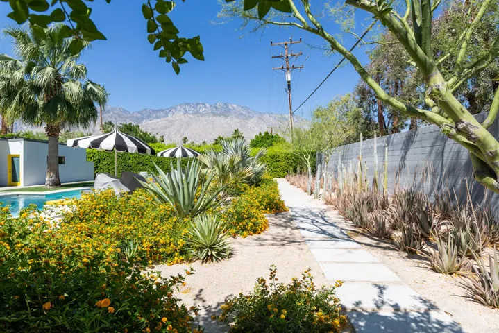 Perimeter path through gardens