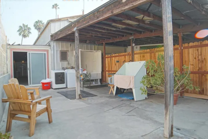 back patio, side entrance
