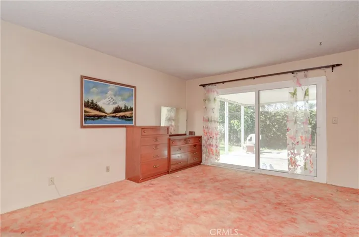Owner's Suite view to patio through extra wide slider.