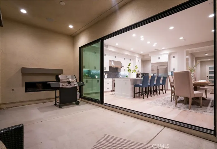 Linear Outdoor Fireplace
