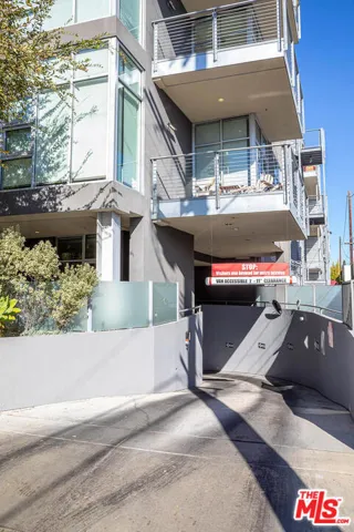 Driveway to gated parking