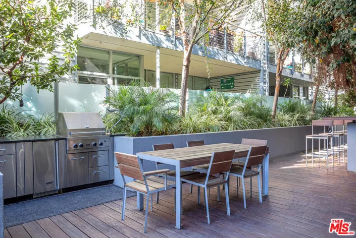 Outdoor BBQ and dining area