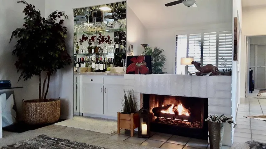 Mirrored Mantel to Ceiling