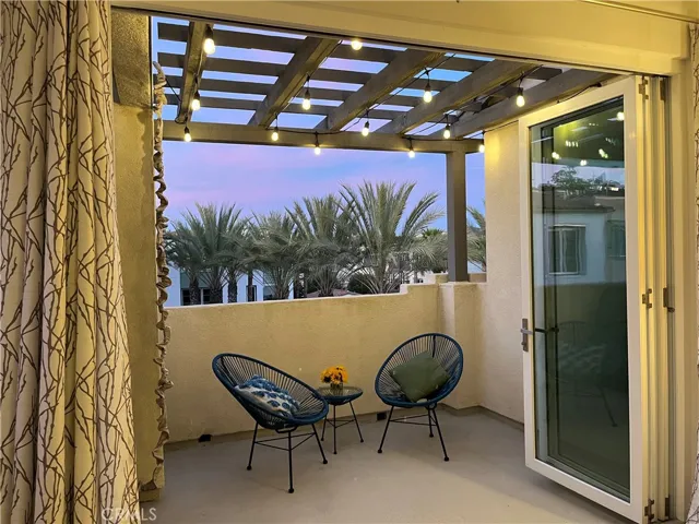 Balcony off of living room.