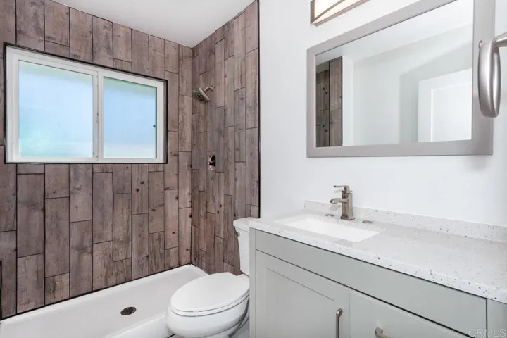 Guest bath in front part of home