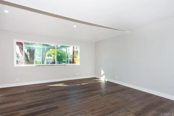 View to living room from the open kitchen