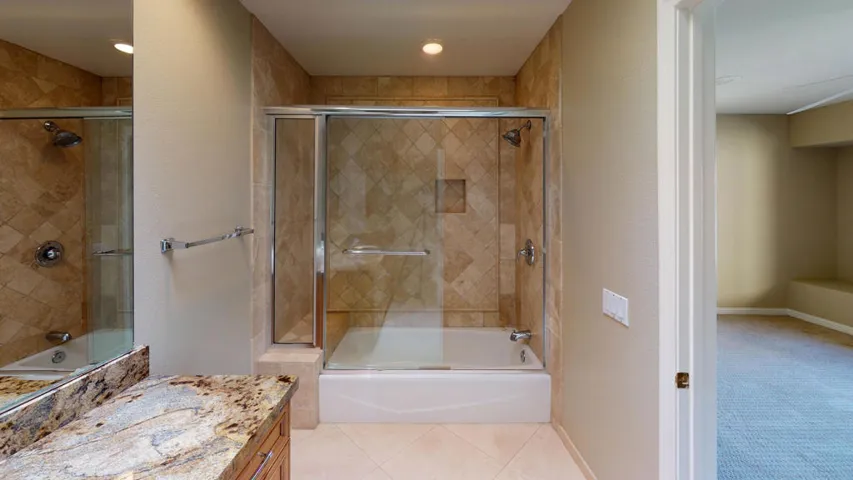 Granite vanity in guest bath