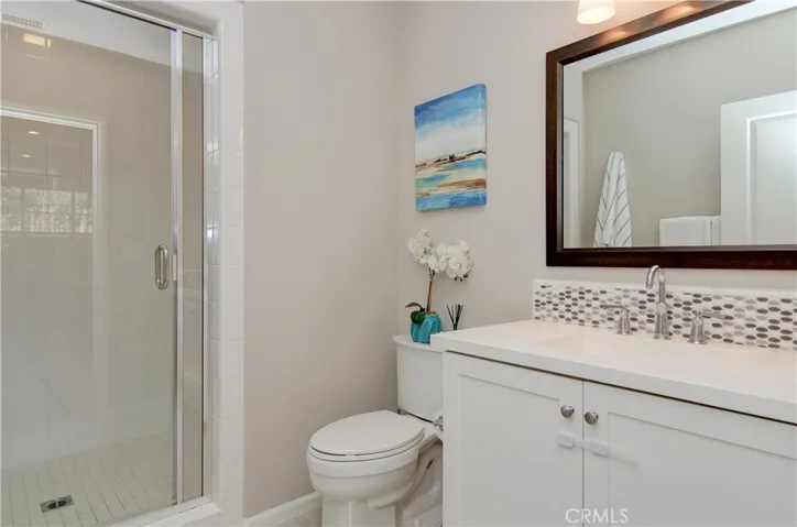 Downstairs bathroom has everything you and your guest need.