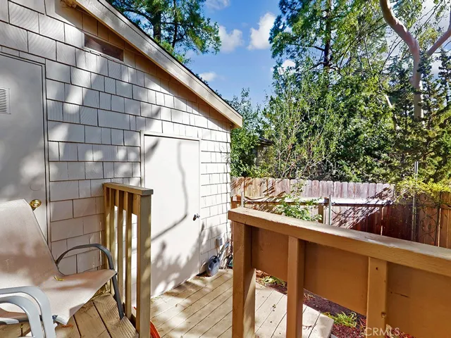 Lower deck door is access to laundry.
