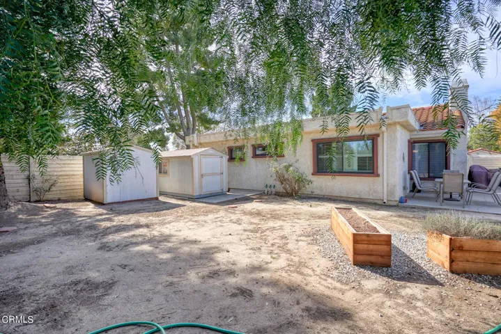 Storage sheds in back yard