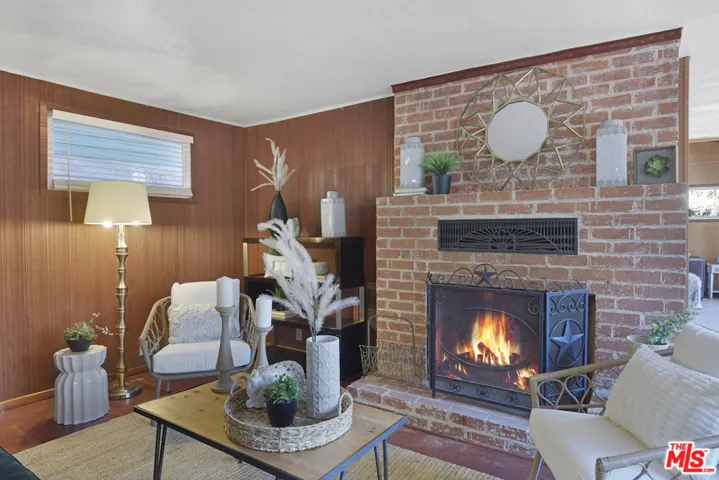 Wood burning fireplace