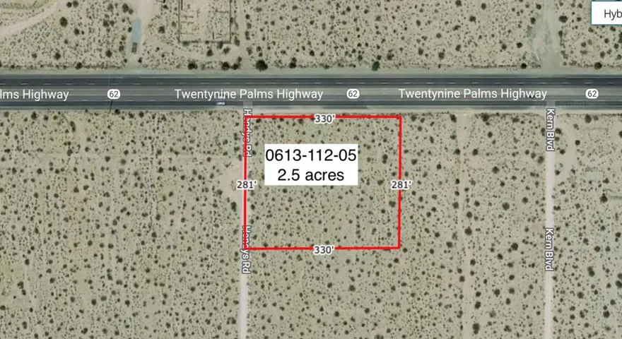 2 .5 Acres On Hwy 62 Near Hendy'S Road, 29 Palms, California 92277, ,Land,For Sale,Acres On Hwy 62 Near Hendy'S,219058521DA