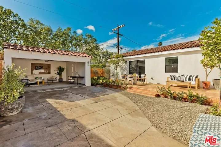 Backyard view to garage