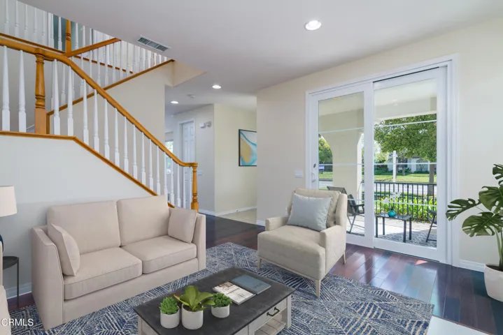 Living Room opens to Covered Front Porch