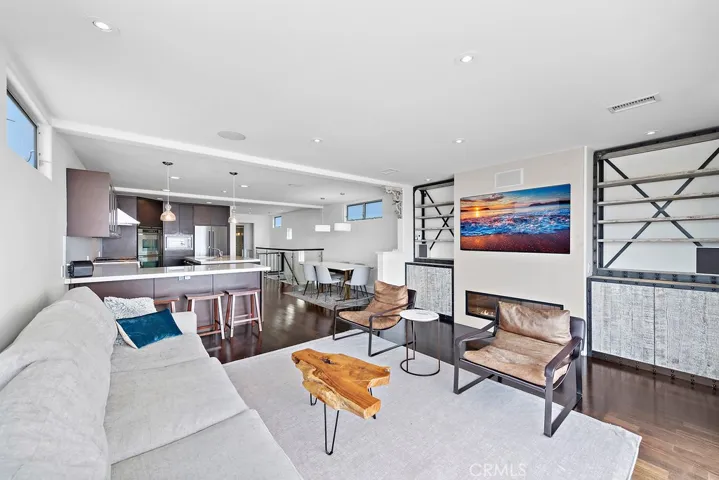 Living Room with large, gourmet kitchen.