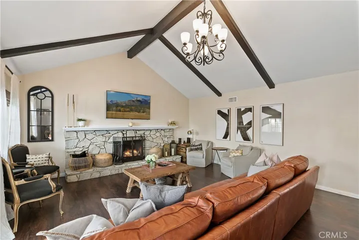Beautiful chandelier, large family room, big enough for a 10 foot couch!